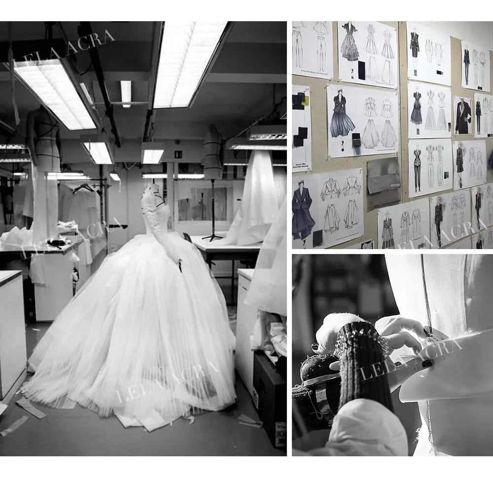 Off the Shoulder Ball Gown Wedding Dress 2026 Long Sleeve Chapel Train Princess Bride LelaAcra SM103 Custom Vestido de Noiva