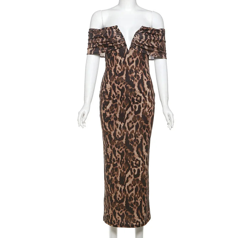 Leoprad Printed Lace Splicing Dress Women Sexy Backless Sleeveless Slim Sling Mini Dresses 2026 Lady Summer High Street Robes