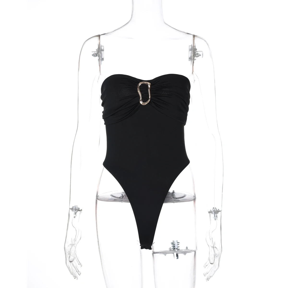 Dulzura Fashion Sexy Elegant 2 Piece Ruched Skirt Set Chest Wrapping Backless Bodysuit Slim Long Skirt Matching Set Party Club
