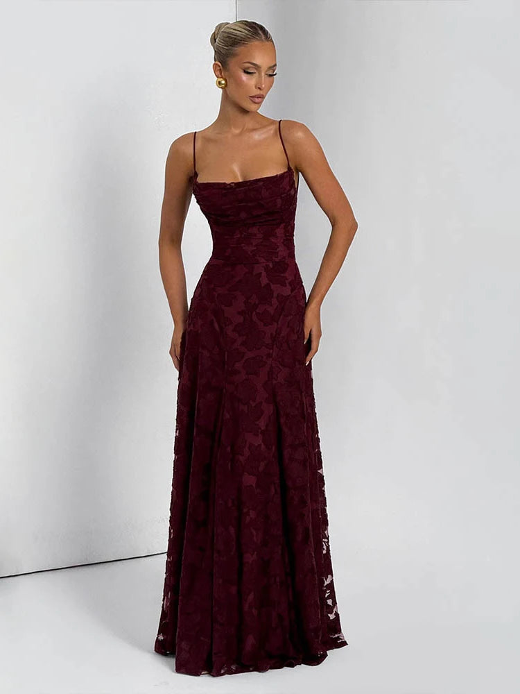 2026 Floral Embroidery Maxi Dress for Women Summer Party Prom Gowns Sexy Backless Suspender Dresses French Style Evening Dress