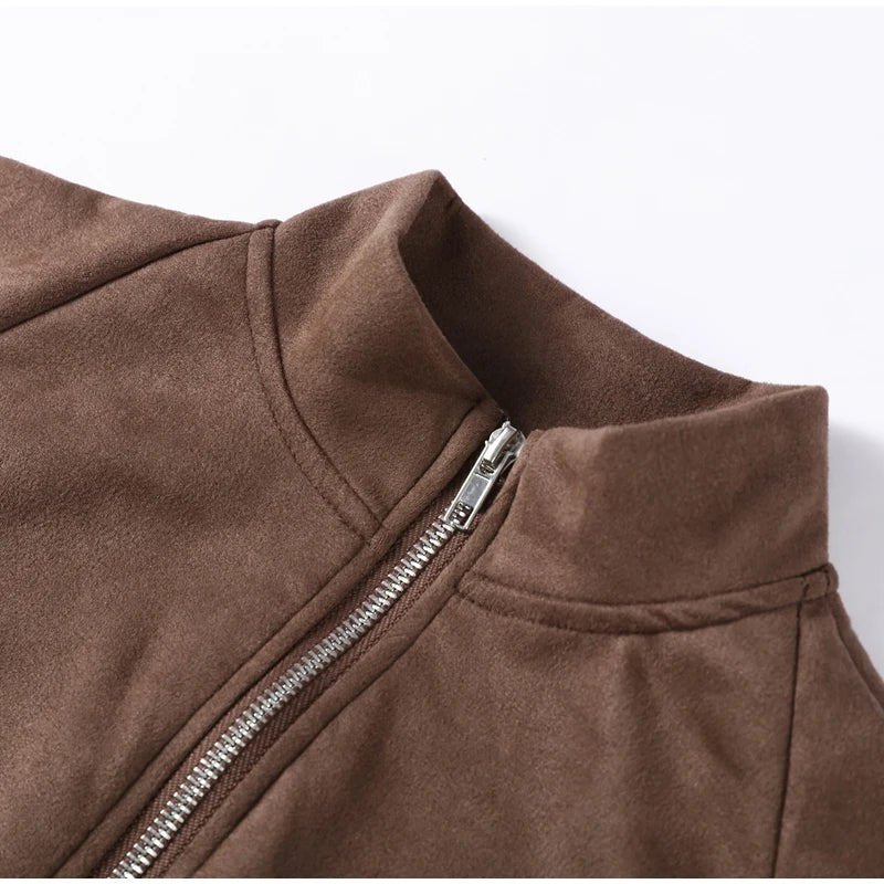 Vintage Half High Neck Long Sleeve Short Dress Women Fashion High Waist Pleasted Zipper Slim Dresses Female Autumn Chic Cloth