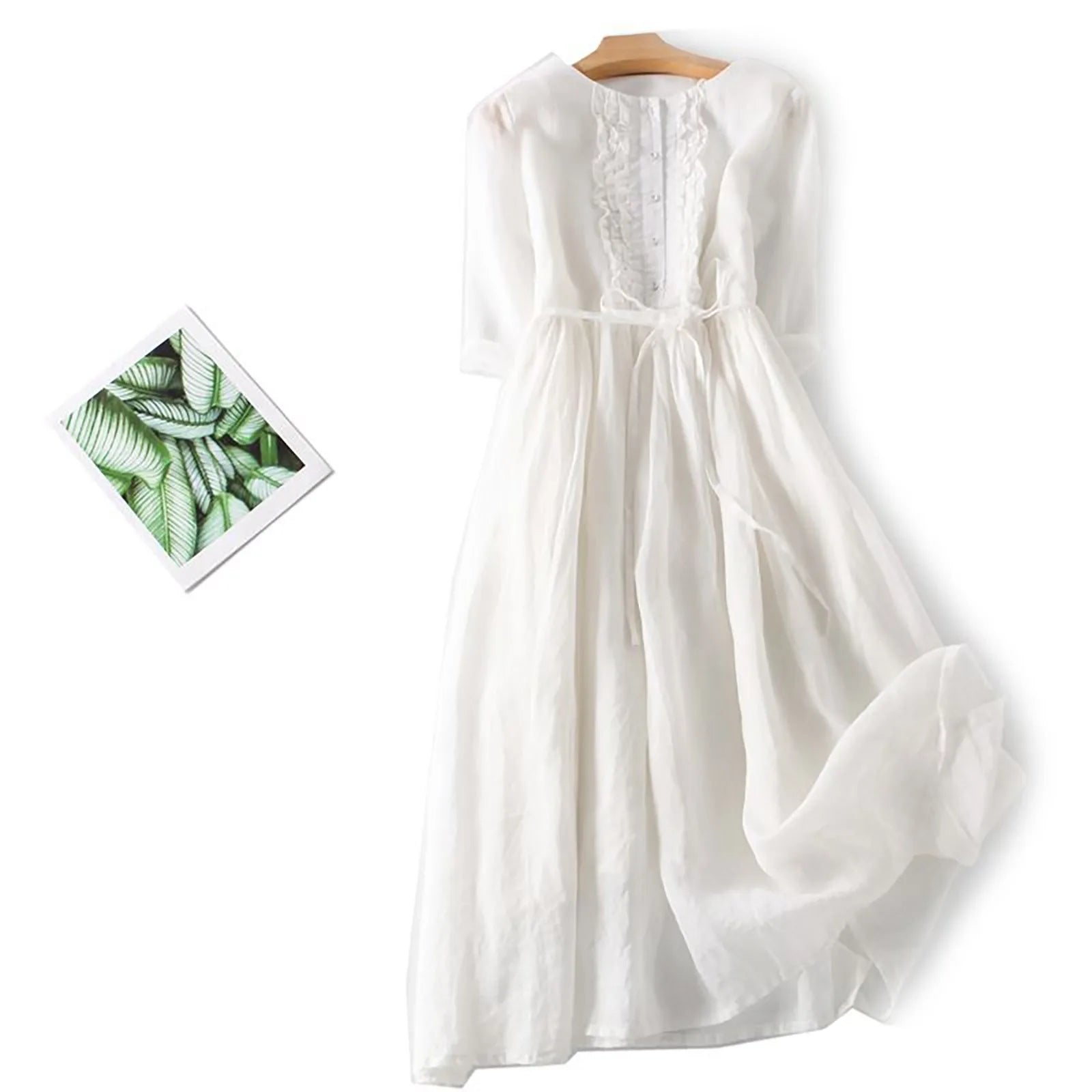 Elegant Women French Style Shirt Long Dresses Slim Fit Lapel Button Up Summer Dress With Linner Female Boho Beach Party Sundress