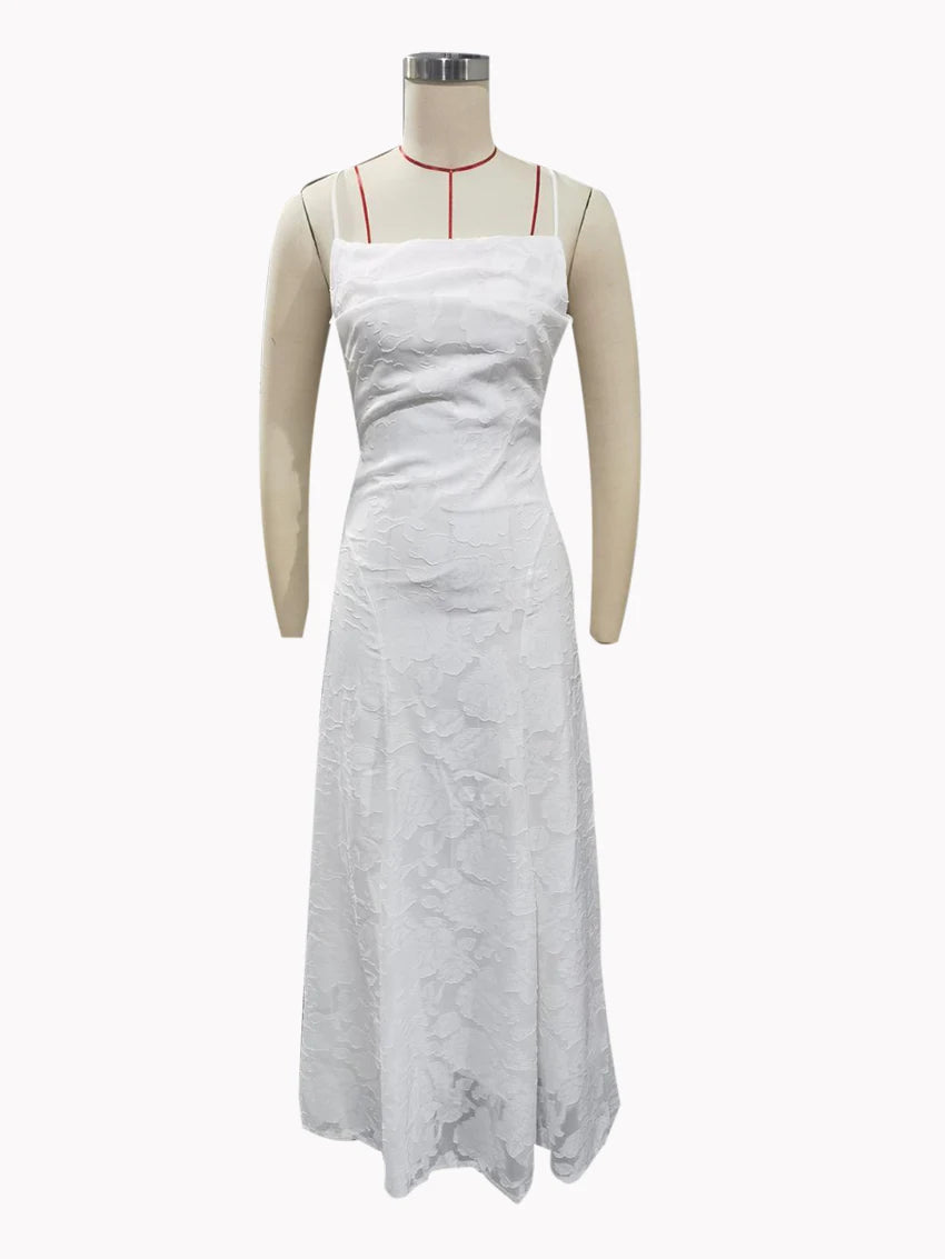 2026 Floral Embroidery Maxi Dress for Women Summer Party Prom Gowns Sexy Backless Suspender Dresses French Style Evening Dress