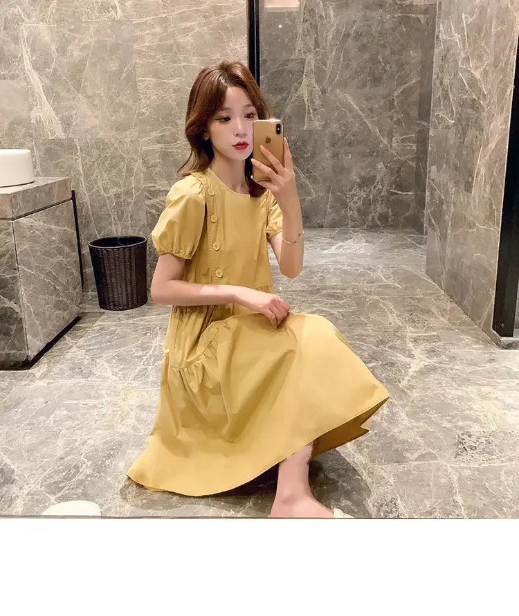 Yellow Short Silk Women's Dress Black Mini Female Dresses 2025 Kawaii Clothing Cute Fairy Chiffon Satin New in Cotton Luxury Xxl