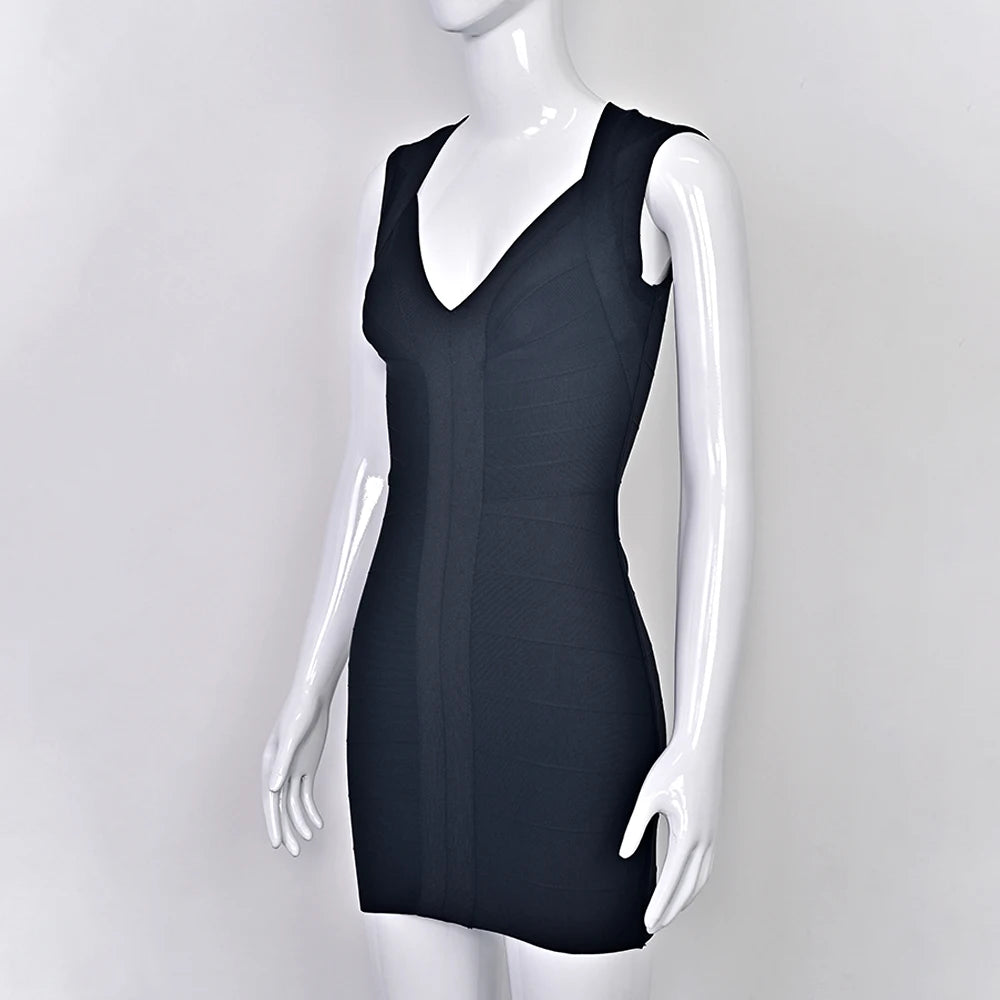 BEAUKEY Luxury Fashiong Trendy Pink Bandage Dress Plunge V Sexy Slim Evening Dresses Birthday Wedding Celebrity Lady Vestidos