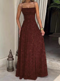2026 Floral Embroidery Maxi Dress for Women Summer Party Prom Gowns Sexy Backless Suspender Dresses French Style Evening Dress
