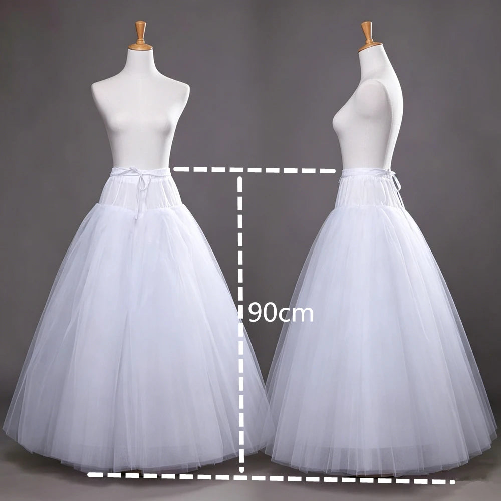 Fluffy 4-layers Design No Hoop Petticoat Wedding Dress Crinoline Bridal Ball Gown Underskirt Lined Skirt Party Dress Cosplay