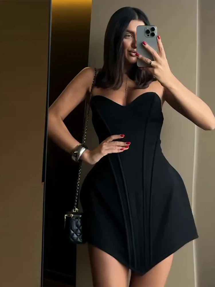 Sexy Strapless Corset Dress Women Sleeveless Backless Waist Cinching Slim Fit Party Dresses 2026 Summer Elegant Lady New Vestido