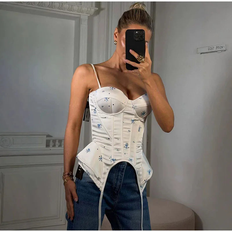 Sexy Women's Top Off Shoulder Slim Fish Bone A-line Hem Solid Female Corset 2026 Summer Fashion Chic Elegant Party Lady Outwear