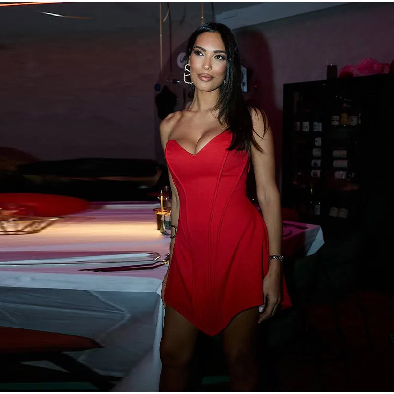 Sexy Strapless Corset Dress Women Sleeveless Backless Waist Cinching Slim Fit Party Dresses 2026 Summer Elegant Lady New Vestido