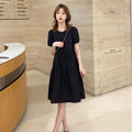 Yellow Short Silk Women's Dress Black Mini Female Dresses 2025 Kawaii Clothing Cute Fairy Chiffon Satin New in Cotton Luxury Xxl