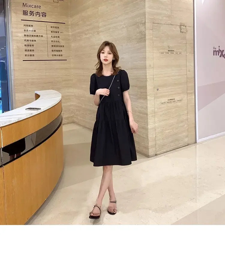 Yellow Short Silk Women's Dress Black Mini Female Dresses 2025 Kawaii Clothing Cute Fairy Chiffon Satin New in Cotton Luxury Xxl