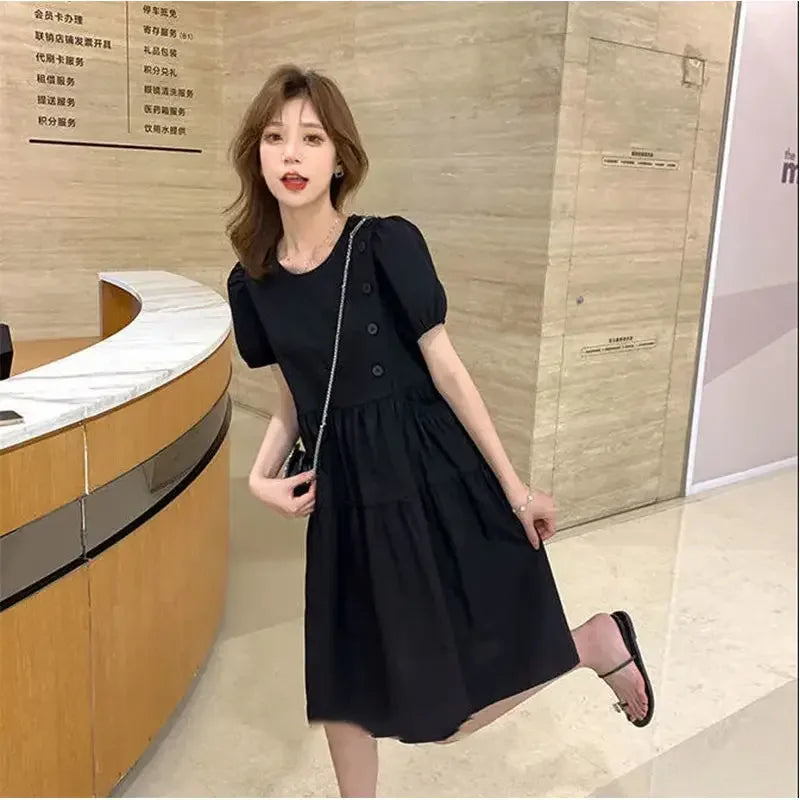 Yellow Short Silk Women's Dress Black Mini Female Dresses 2025 Kawaii Clothing Cute Fairy Chiffon Satin New in Cotton Luxury Xxl