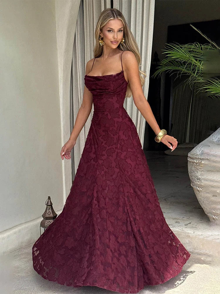 2026 Floral Embroidery Maxi Dress for Women Summer Party Prom Gowns Sexy Backless Suspender Dresses French Style Evening Dress