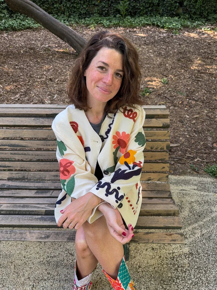 Women Print Floral Jacket Colorful Casual O-neck Long Sleeve Single Breasted Pocket Jackets 2026 Spring Summer Chic Retro Coat