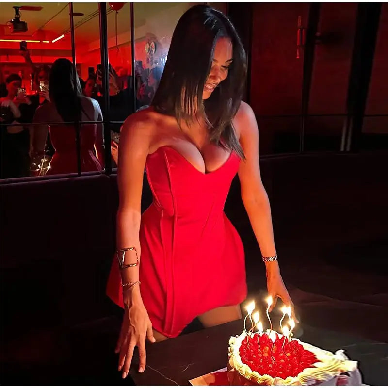 Sexy Strapless Corset Dress Women Sleeveless Backless Waist Cinching Slim Fit Party Dresses 2026 Summer Elegant Lady New Vestido