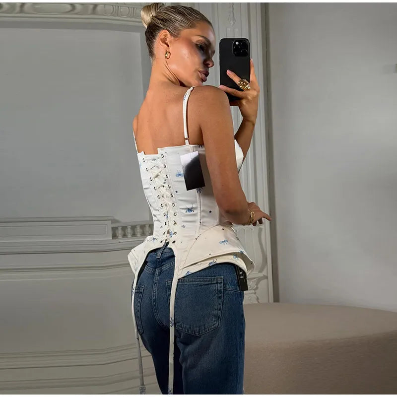 Sexy Women's Top Off Shoulder Slim Fish Bone A-line Hem Solid Female Corset 2026 Summer Fashion Chic Elegant Party Lady Outwear