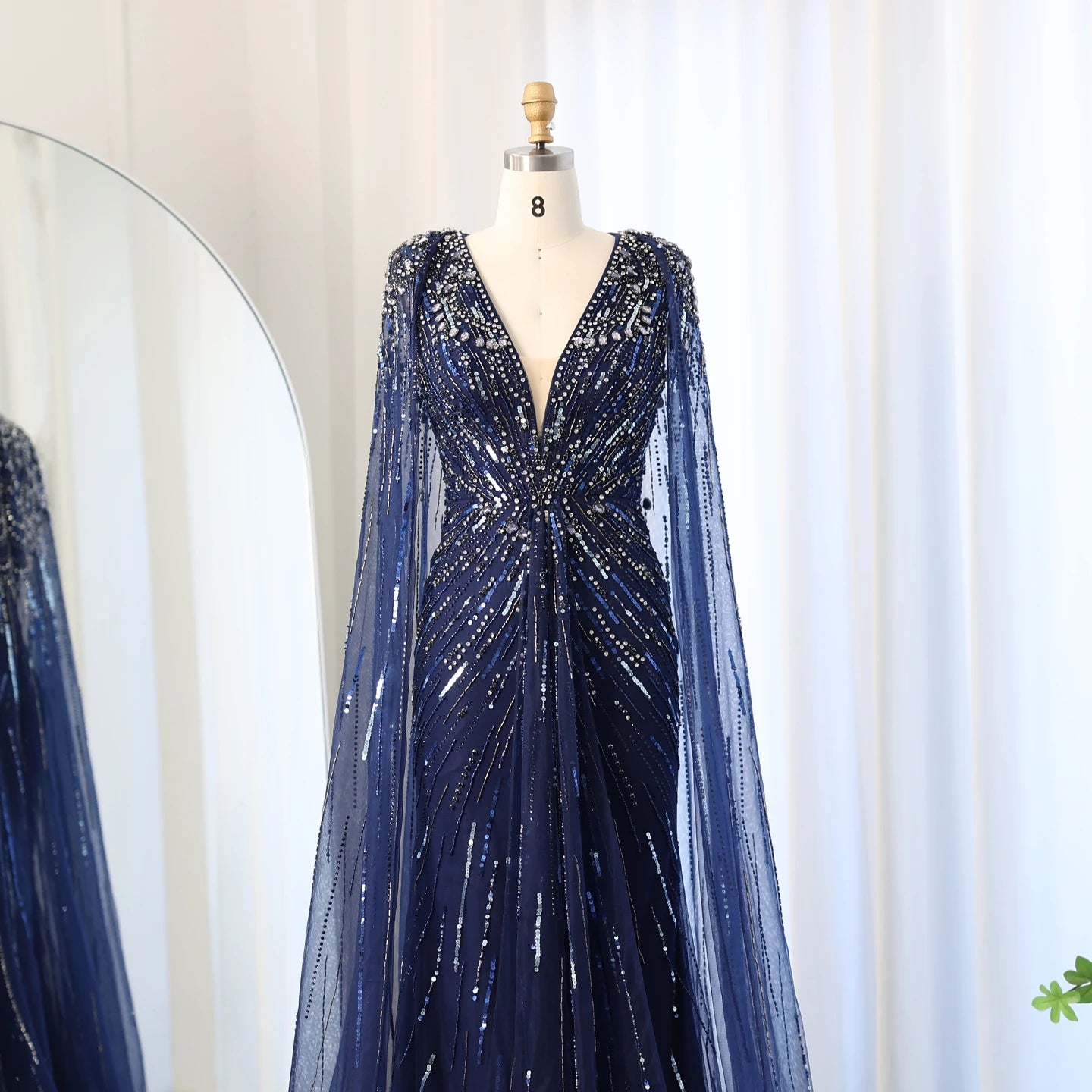 Sharon Said Luxury Dubai Sage Green Evening Dresses with Cape Fuchsia Crystal Gold Women Wedding Party Gowns SS399 Customized