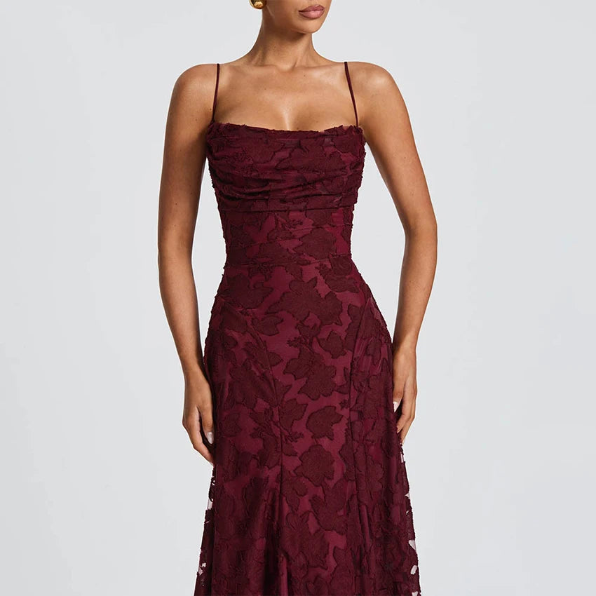 2026 Floral Embroidery Maxi Dress for Women Summer Party Prom Gowns Sexy Backless Suspender Dresses French Style Evening Dress