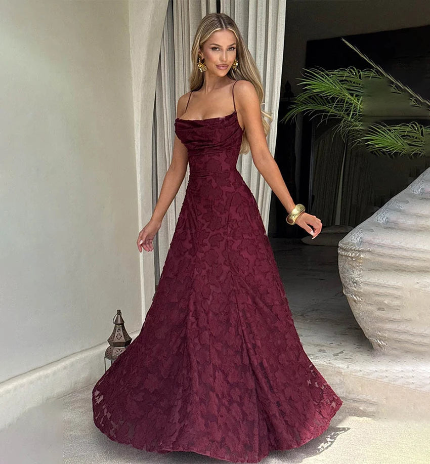 2026 Floral Embroidery Maxi Dress for Women Summer Party Prom Gowns Sexy Backless Suspender Dresses French Style Evening Dress