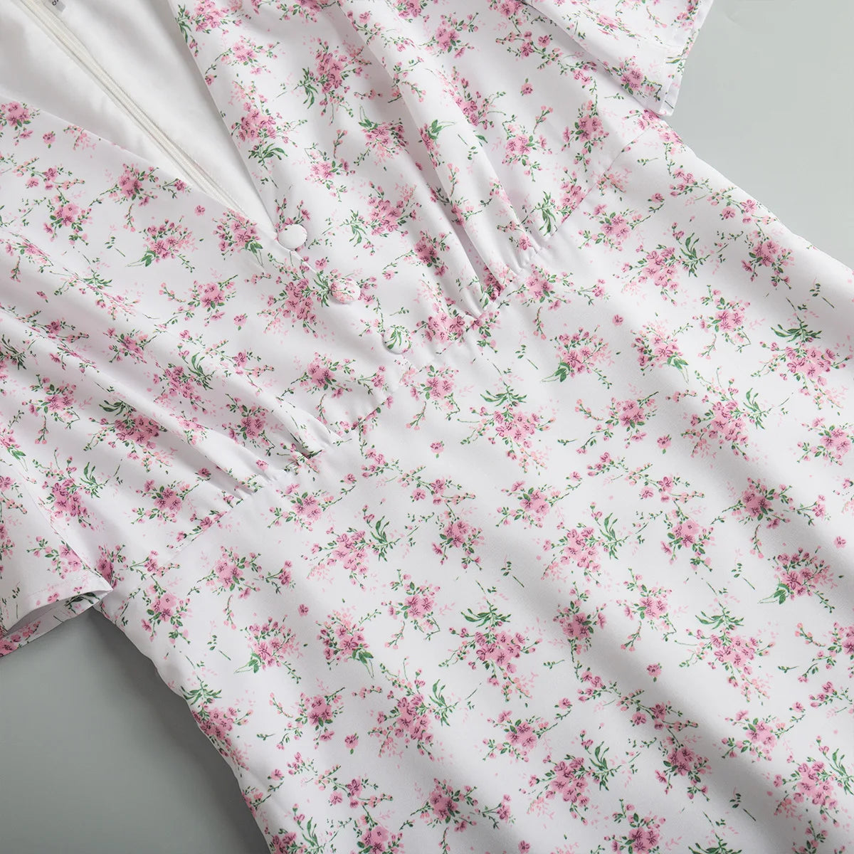 Summer Floral Printed V Neck Long Dress Women Elegant Short Sleeve High Waist Slim Maxi Dress Casual Street Party Lady Vestidos