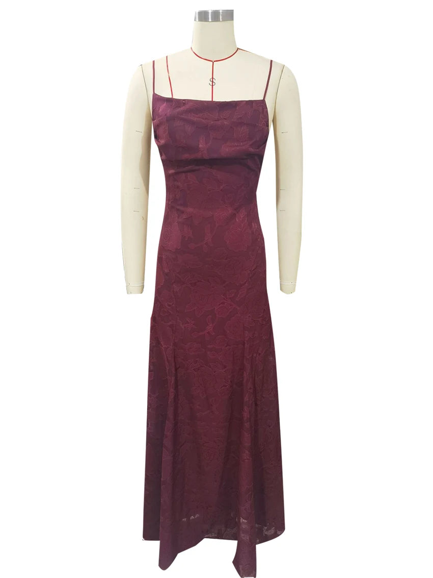 2026 Floral Embroidery Maxi Dress for Women Summer Party Prom Gowns Sexy Backless Suspender Dresses French Style Evening Dress