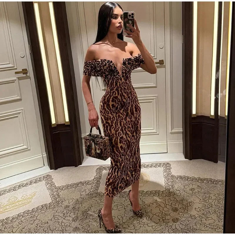 Leoprad Printed Lace Splicing Dress Women Sexy Backless Sleeveless Slim Sling Mini Dresses 2026 Lady Summer High Street Robes