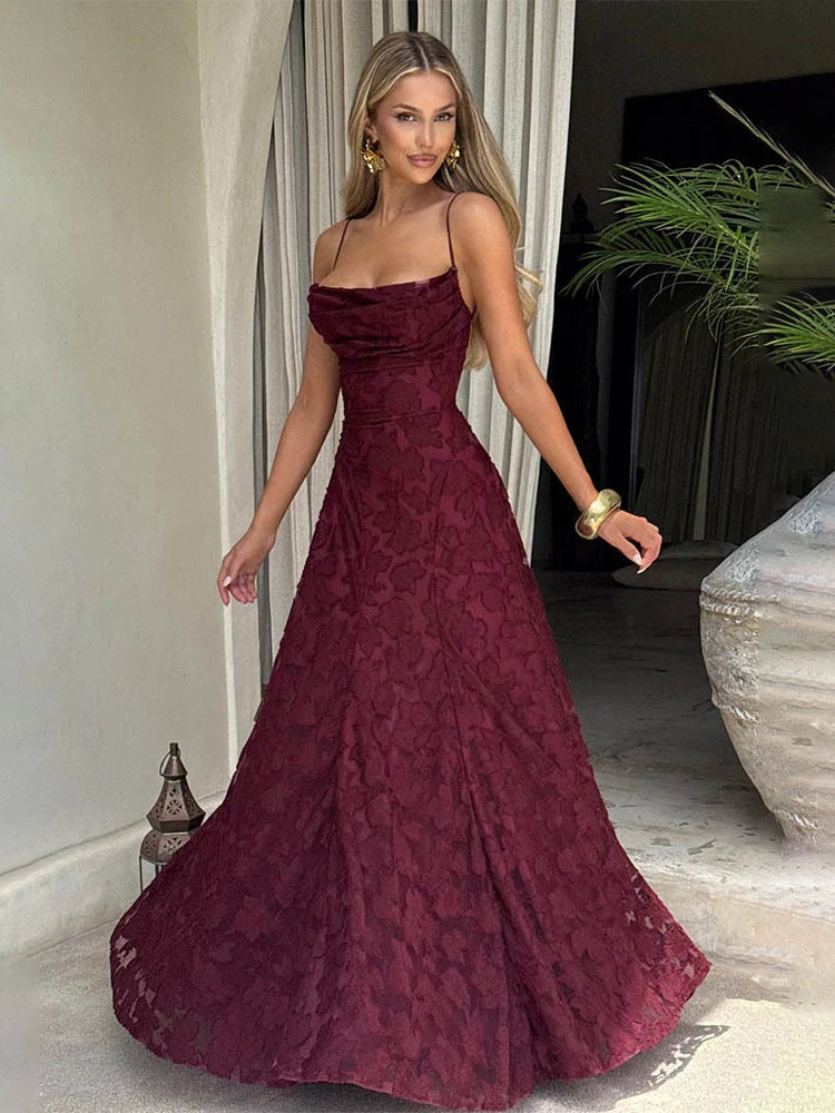 2026 Floral Embroidery Maxi Dress for Women Summer Party Prom Gowns Sexy Backless Suspender Dresses French Style Evening Dress
