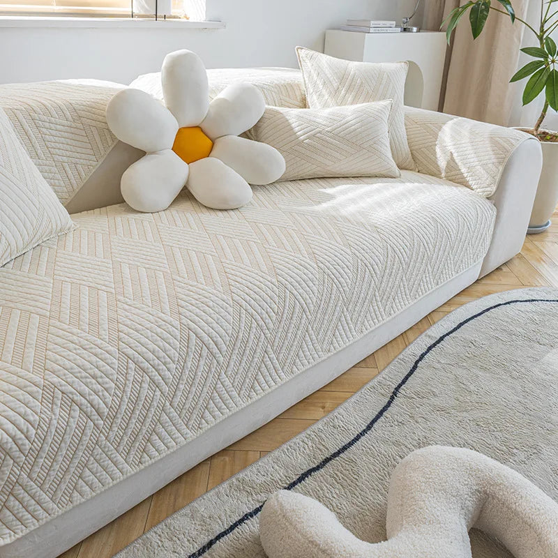 Cotton Fabric Four Seasons Universal Non-Slip Sofa Cushion Modern Simple Combination Sofa Cushion Cover Towel