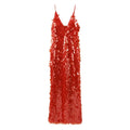 Fashion Sequined V Neck Sling Dress Women Evening Party Sleeveless Backless High Waist Maxi Dresses 2024 New Christmas Gown Robe
