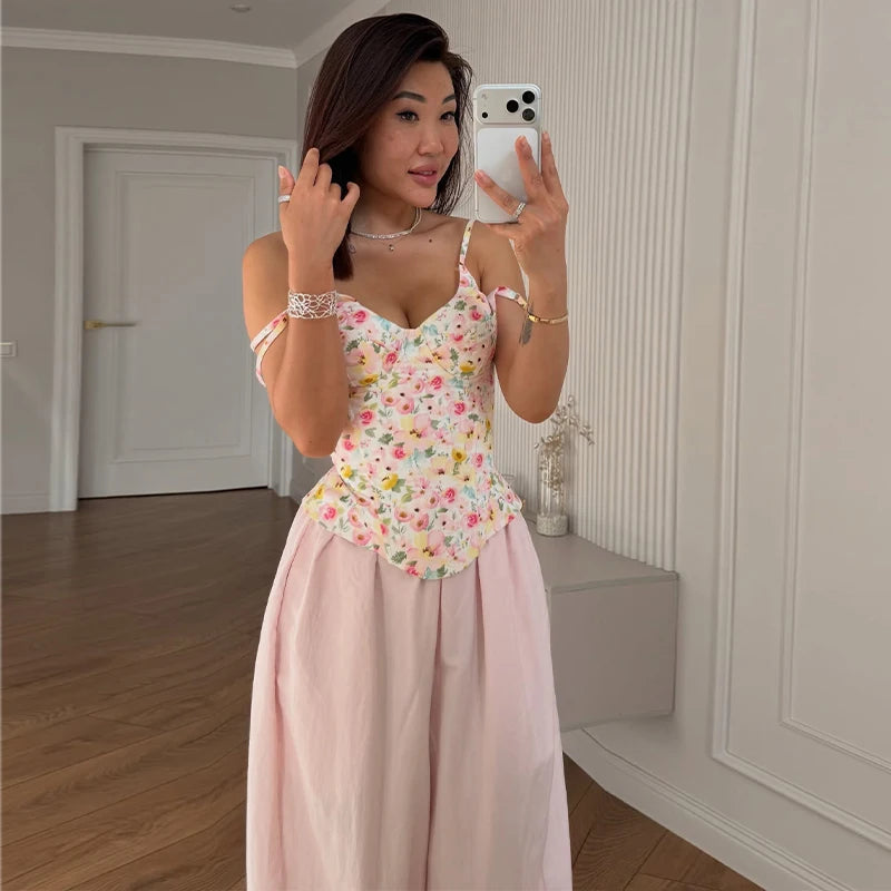 Sexy Women's Top Off Shoulder Slim Fish Bone A-line Hem Solid Female Corset 2026 Summer Fashion Chic Elegant Party Lady Outwear