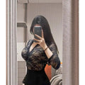 High Elastic Long Sleeve V-Neck Cross Design Pure Color Top Show Chest Base Shirt Commute Style Autumn Winter New Arrival
