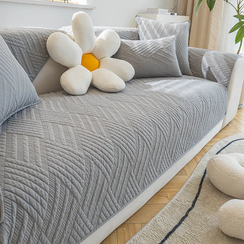 Cotton Fabric Four Seasons Universal Non-Slip Sofa Cushion Modern Simple Combination Sofa Cushion Cover Towel